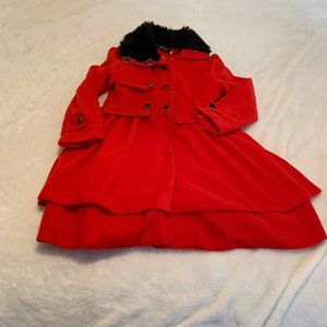 Yiyigiao Red Cotton Dress Coat Size M